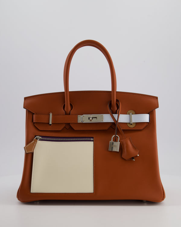 *HOT & RARE* Hermès Birkin 30 Retourne Colormatic Bag in Cuivre, Nata, Bleu Brume, Chai and Lime Swift Leather with Palladium Hardware