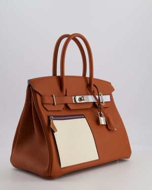 *HOT & RARE* Hermès Birkin 30 Retourne Colormatic Bag in Cuivre, Nata, Bleu Brume, Chai and Lime Swift Leather with Palladium Hardware
