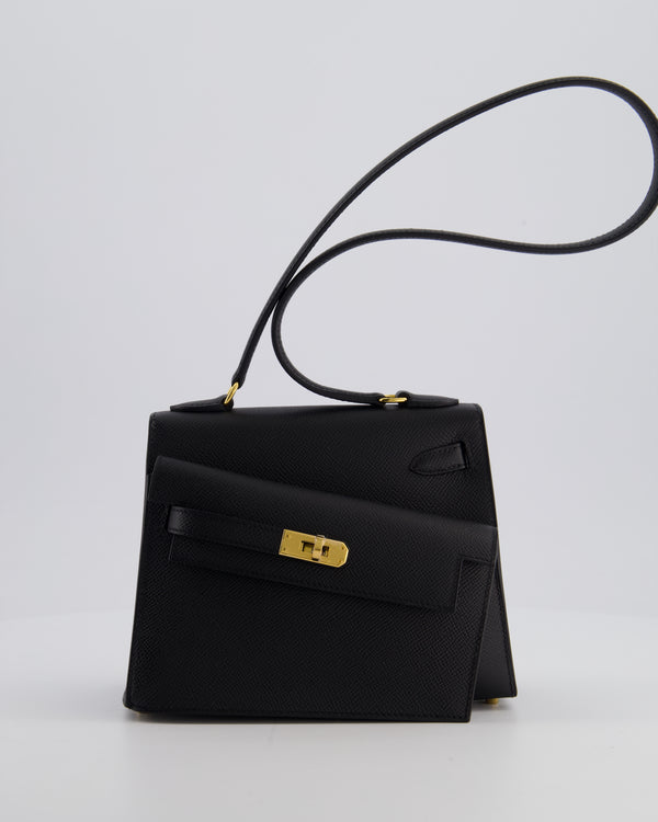 *LIMITED EDITION* Hermès Kelly II 20 En Desordre Bag In Noir Epsom Leather With Gold Hardware