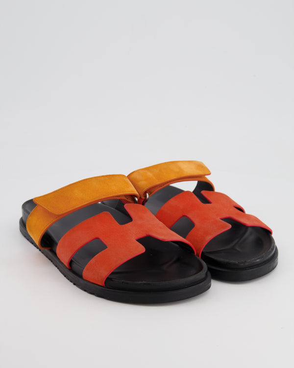 *FIRE PRICE* Hermès Orange Suede Chypre Sandals Size EU 40