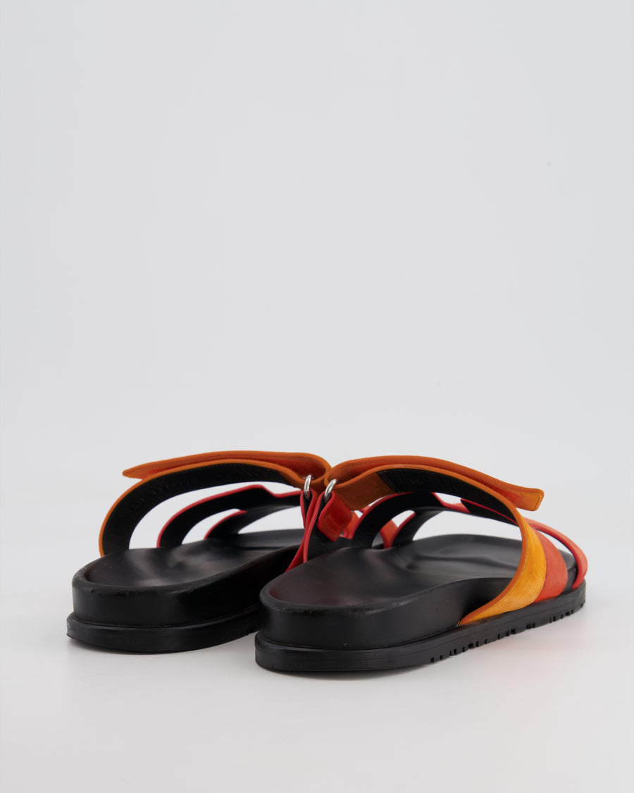 *FIRE PRICE* Hermès Orange Suede Chypre Sandals Size EU 40