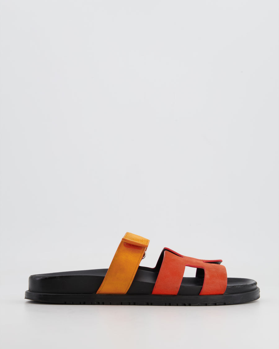 *FIRE PRICE* Hermès Orange Suede Chypre Sandals Size EU 40