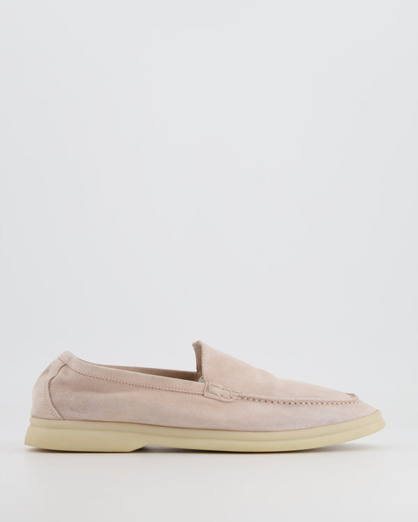 Loro Piana Light Pink Suede Summer Walk Loafers Size EU 41 RRP £775