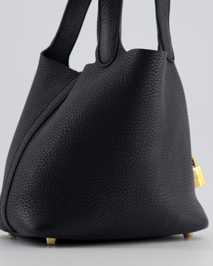 *FIRE PRICE* Hermes Picotin Lock 18cm in Noir Clemence Leather with Gold Hardware