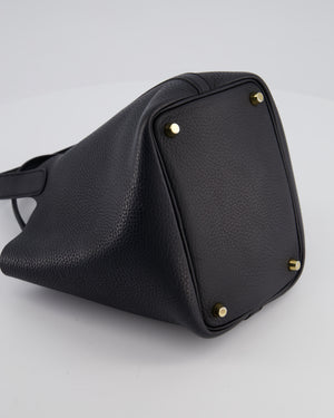 *FIRE PRICE* Hermes Picotin Lock 18cm in Noir Clemence Leather with Gold Hardware