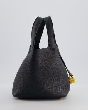 *FIRE PRICE* Hermes Picotin Lock 18cm in Noir Clemence Leather with Gold Hardware
