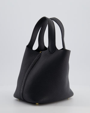 *FIRE PRICE* Hermes Picotin Lock 18cm in Noir Clemence Leather with Gold Hardware