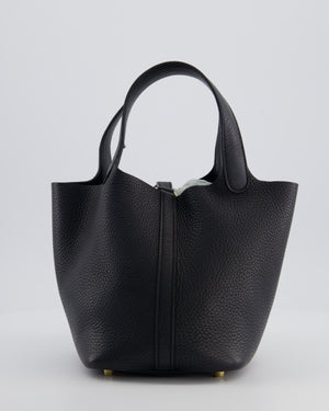 *FIRE PRICE* Hermes Picotin Lock 18cm in Noir Clemence Leather with Gold Hardware