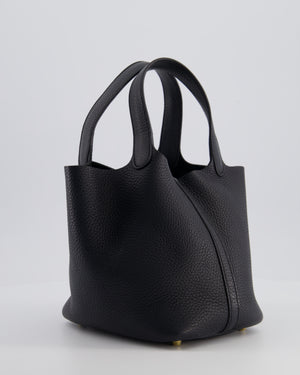 *FIRE PRICE* Hermes Picotin Lock 18cm in Noir Clemence Leather with Gold Hardware