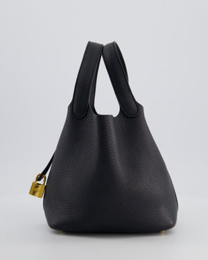 *FIRE PRICE* Hermes Picotin Lock 18cm in Noir Clemence Leather with Gold Hardware
