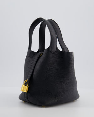 *FIRE PRICE* Hermes Picotin Lock 18cm in Noir Clemence Leather with Gold Hardware