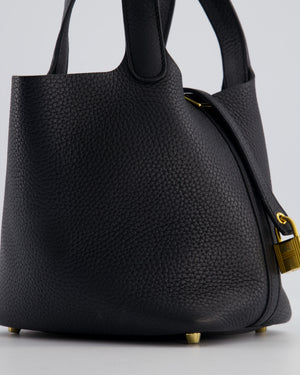 *FIRE PRICE* Hermes Picotin Lock 18cm in Noir Clemence Leather with Gold Hardware