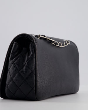 Chanel Black Classic Medium Timeless CC Flap Bag in Caviar Leather with Silver Hardware