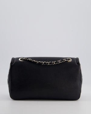 Chanel Black Classic Medium Timeless CC Flap Bag in Caviar Leather with Silver Hardware