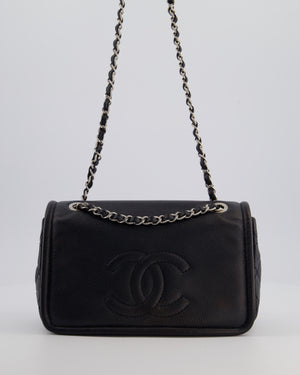 Chanel Black Classic Medium Timeless CC Flap Bag in Caviar Leather with Silver Hardware
