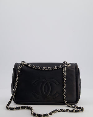 Chanel Black Classic Medium Timeless CC Flap Bag in Caviar Leather with Silver Hardware