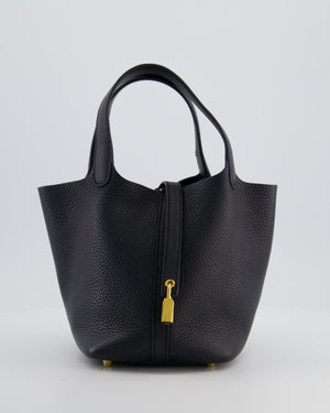 *FIRE PRICE* Hermes Picotin Lock 18cm in Noir Clemence Leather with Gold Hardware