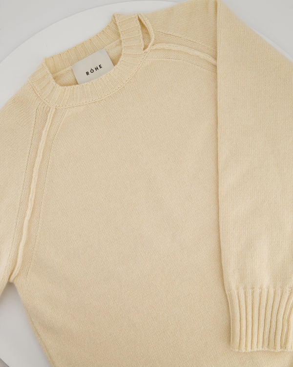 Rohe Cream Merino Wool & Cashmere Jumper with Cutout Detail Size 38 (UK 6)