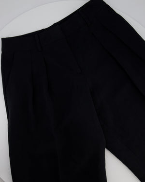 Frankie Shop Linen Black Bermuda Pleated Shorts Size S (UK 8)