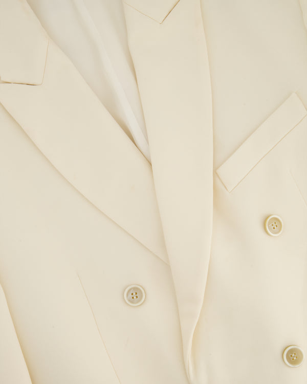 Wardrobe NYC Cream Double Breasted Blazer Jacket Size S (UK 8)