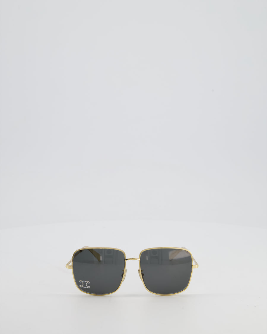 Celine Black Triomphe Rhinestone 01 Sunglasses