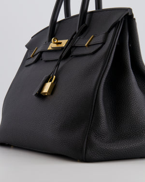 Hermès Birkin 35 Retourne Bag in Black Togo Leather with Gold Hardware
