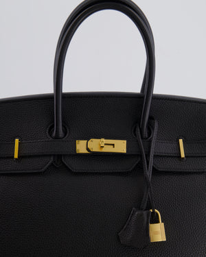 Hermès Birkin 35 Retourne Bag in Black Togo Leather with Gold Hardware