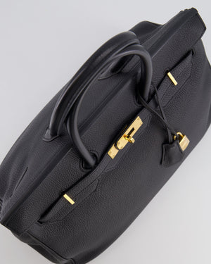 Hermès Birkin 35 Retourne Bag in Black Togo Leather with Gold Hardware