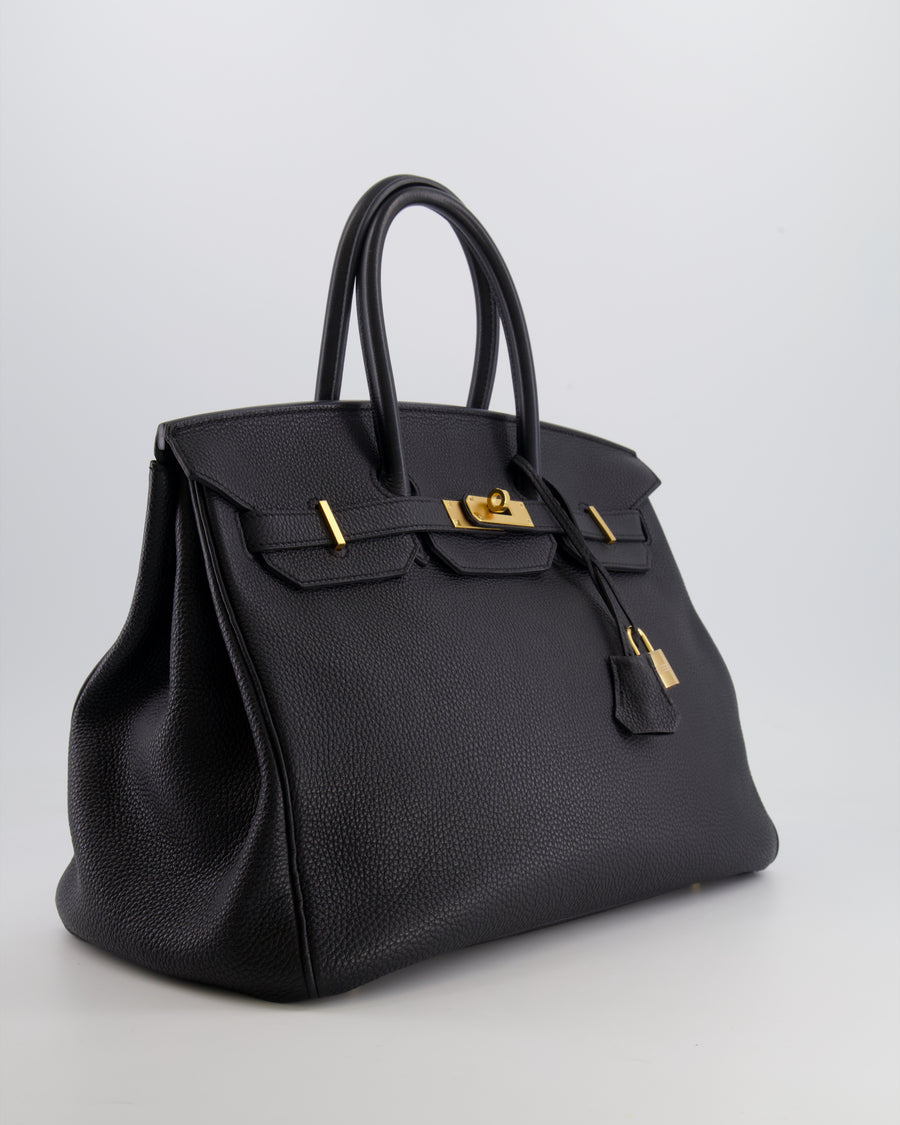 Hermès Birkin 35 Retourne Bag in Black Togo Leather with Gold Hardware