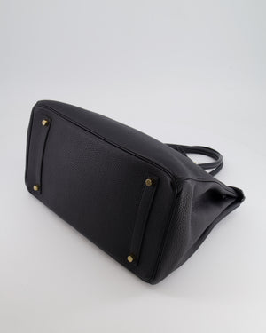 Hermès Birkin 35 Retourne Bag in Black Togo Leather with Gold Hardware