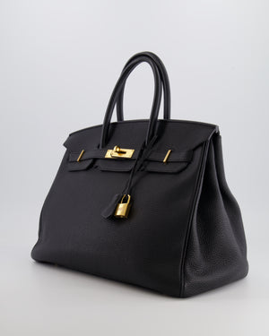 Hermès Birkin 35 Retourne Bag in Black Togo Leather with Gold Hardware