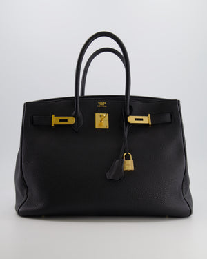 Hermès Birkin 35 Retourne Bag in Black Togo Leather with Gold Hardware