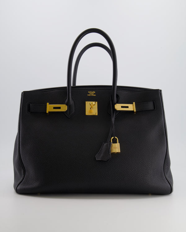 Hermès Birkin 35 Retourne Bag in Black Togo Leather with Gold Hardware