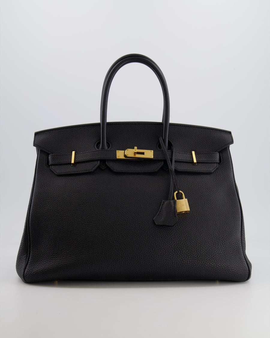 Hermès Birkin 35 Retourne Bag in Black Togo Leather with Gold Hardware