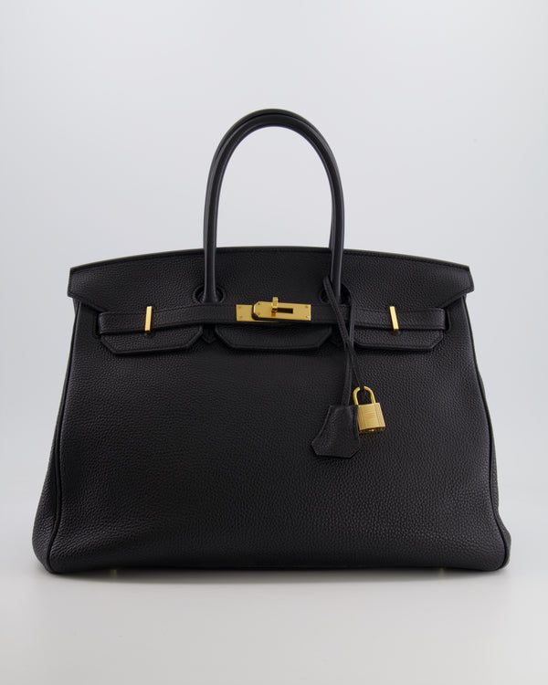 Hermès Birkin 35 Retourne Bag in Black Togo Leather with Gold Hardware