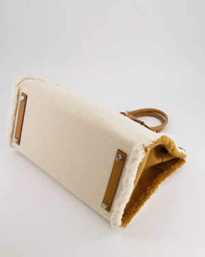 Hermès Birkin 35cm Bag in Sesame Swift and Twill H Canvas Fraye with Palladium Hardware