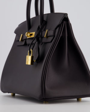 *HOLY GRAIL* Hermès Birkin Bag 25cm in Prunoir Swift Leather with Gold Hardware