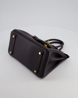 *HOLY GRAIL* Hermès Birkin Bag 25cm in Prunoir Swift Leather with Gold Hardware
