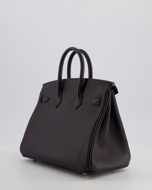 *HOLY GRAIL* Hermès Birkin Bag 25cm in Prunoir Swift Leather with Gold Hardware