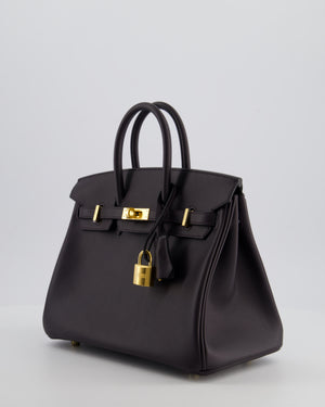 *HOLY GRAIL* Hermès Birkin Bag 25cm in Prunoir Swift Leather with Gold Hardware