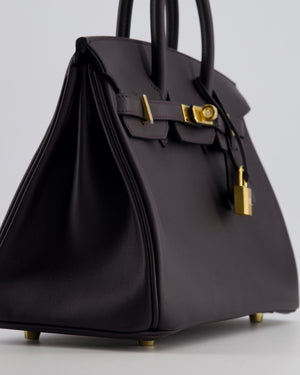 *HOLY GRAIL* Hermès Birkin Bag 25cm in Prunoir Swift Leather with Gold Hardware