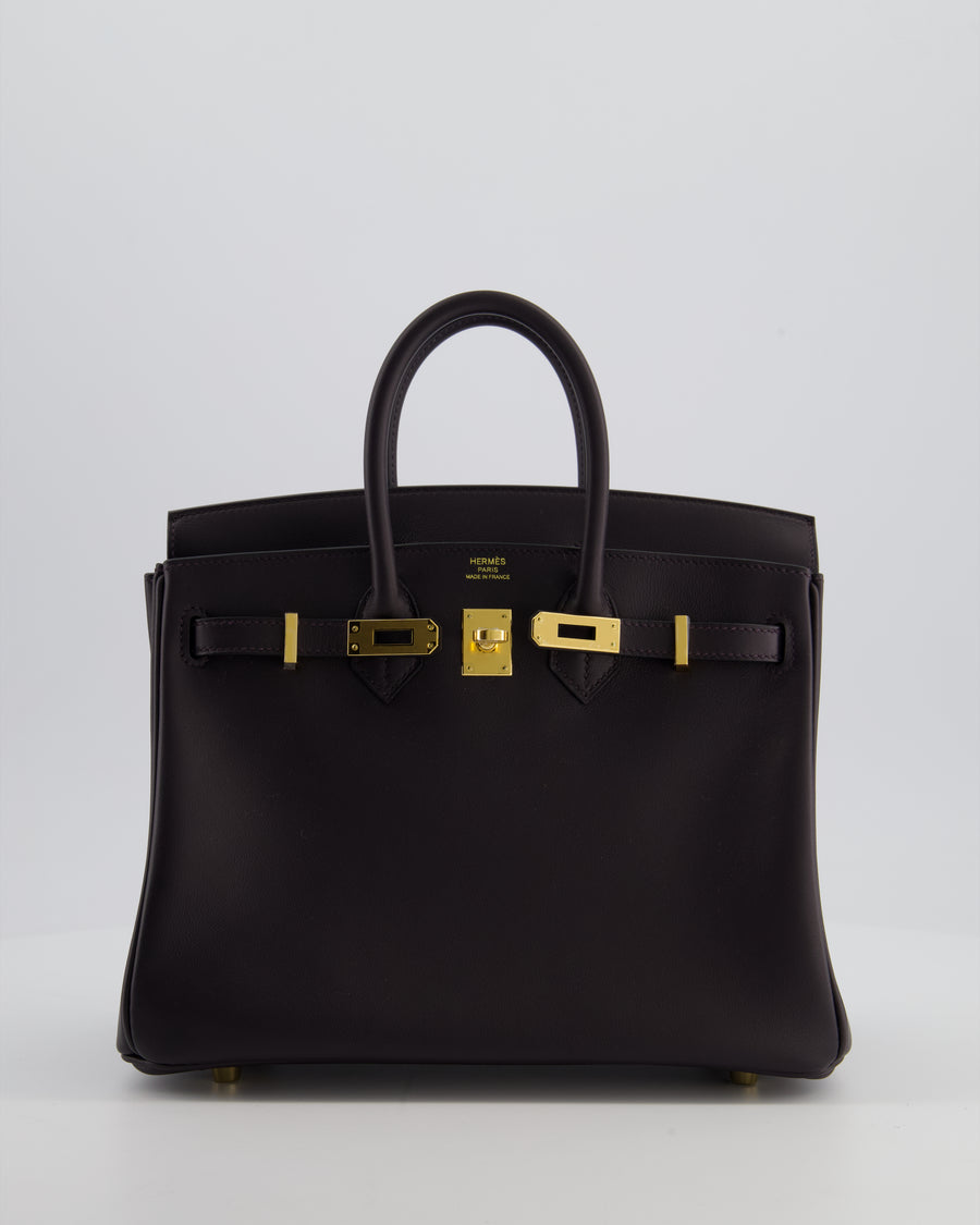 *HOLY GRAIL* Hermès Birkin Bag 25cm in Prunoir Swift Leather with Gold Hardware