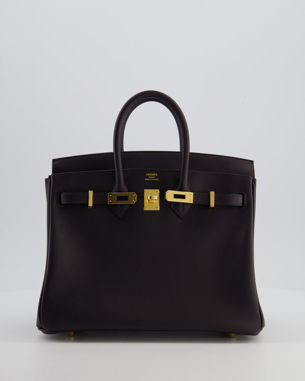 *HOLY GRAIL* Hermès Birkin Bag 25cm in Prunoir Swift Leather with Gold Hardware