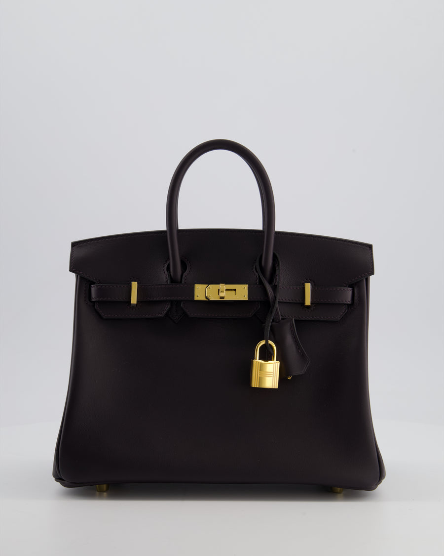 *HOLY GRAIL* Hermès Birkin Bag 25cm in Prunoir Swift Leather with Gold Hardware
