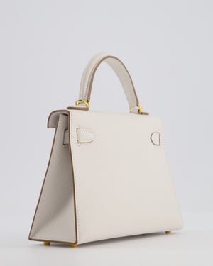 *HOT* Hermès Mini Kelly II 20cm in Gris Pale Epsom Leather with Gold Hardware