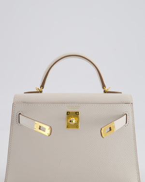 *HOT* Hermès Mini Kelly II 20cm in Gris Pale Epsom Leather with Gold Hardware