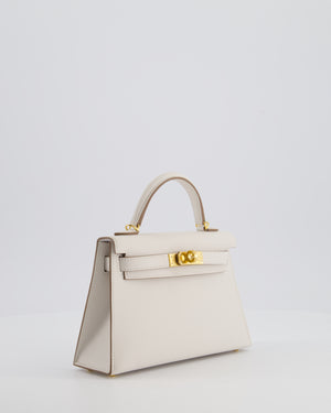 *HOT* Hermès Mini Kelly II 20cm in Gris Pale Epsom Leather with Gold Hardware