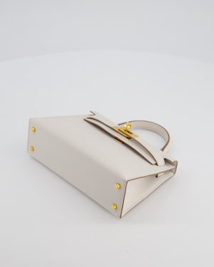 *HOT* Hermès Mini Kelly II 20cm in Gris Pale Epsom Leather with Gold Hardware