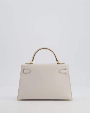 *HOT* Hermès Mini Kelly II 20cm in Gris Pale Epsom Leather with Gold Hardware