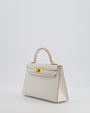 *HOT* Hermès Mini Kelly II 20cm in Gris Pale Epsom Leather with Gold Hardware